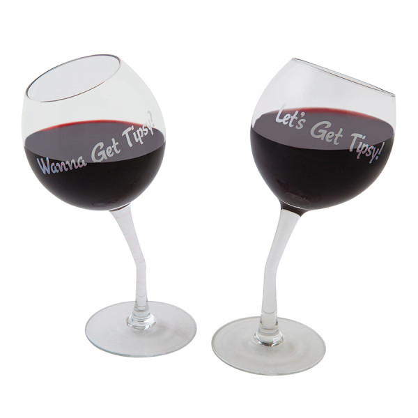 Комплект бокалов tipsy wine glass pair 355 мл