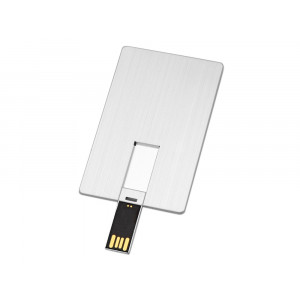 Флеш-карта USB 2.0 16 Gb в виде металлической карты Card Metal, серебристый