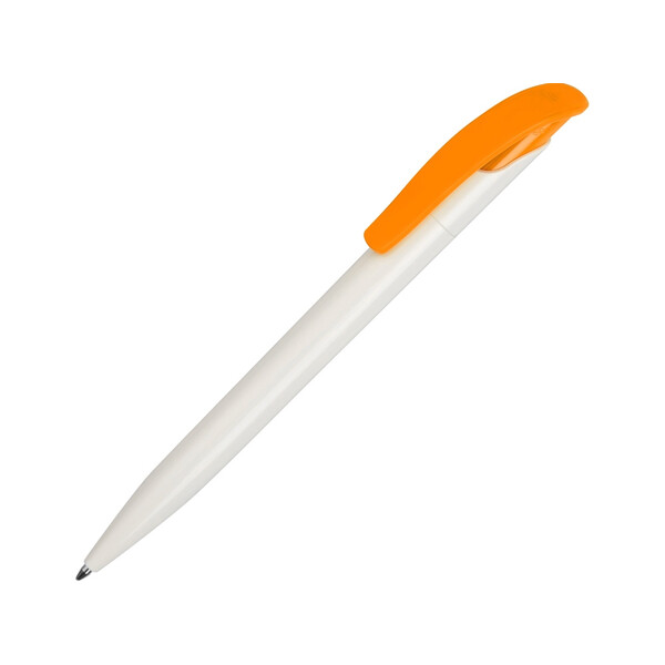 Ручка шариковая Senator модель «Challenger Basic Polished», белый/оранжевый