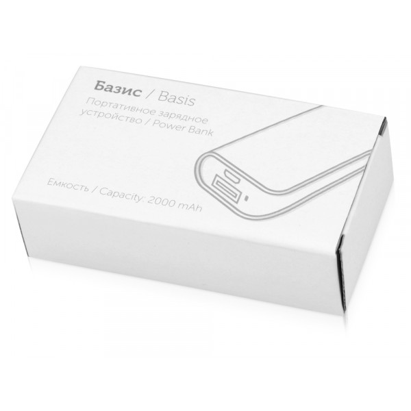 Портативное зарядное устройство (power bank) Basis, 2000 mAh, черный