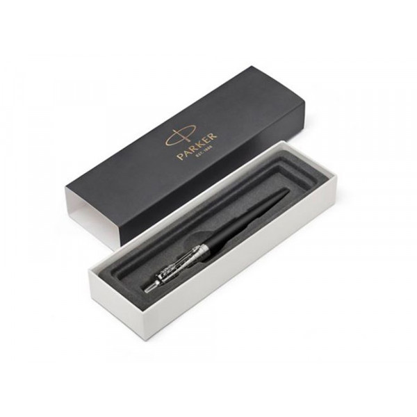 Шариковая ручка Parker Jotter Premium, Bond Street Black Grid CT, черный/серебристый