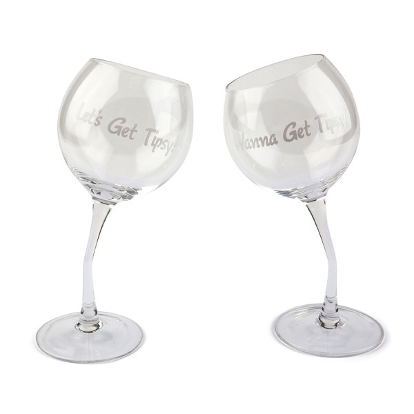 Комплект бокалов tipsy wine glass pair 355 мл