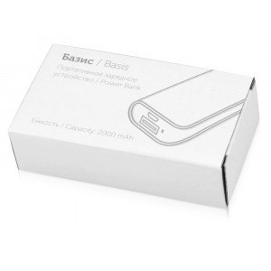 Портативное зарядное устройство (power bank) Basis, 2000 mAh, красный