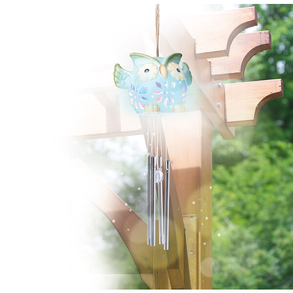 Светильник уличный на солнечных батареях ceramic owl лиловый