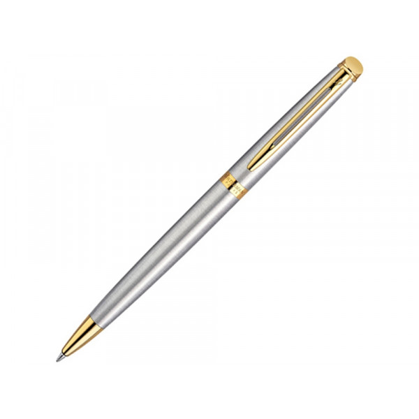 Ручка шариковая Waterman модель Hemisphere Stainless Steel GT, серебристый/золотистый