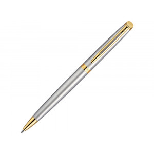 Ручка шариковая Waterman модель Hemisphere Stainless Steel GT, серебристый/золотистый