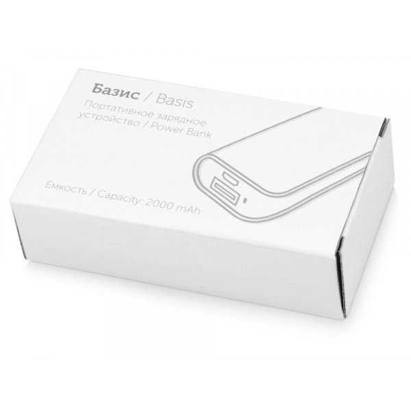 Портативное зарядное устройство (power bank) Basis, 2000 mAh, оранжевый