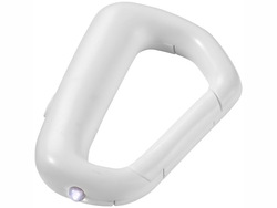 Брелок "Proxima" с карабином и фонариком, белый