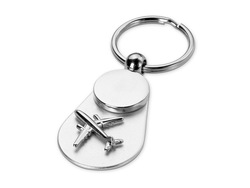 Брелок с самолетом, серебристый