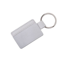 Брелок "Aluminium", белый, 10х4,3х0,5см, искусственная кожа, металл