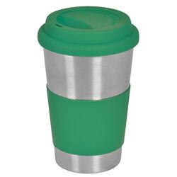 Термокружка  "Утро"; 350 мл;  зеленый, металл/силикон; лазерная гравировка