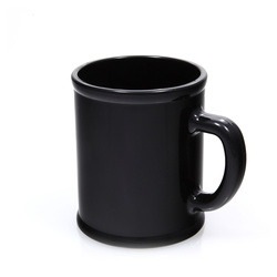 Кружка "Радуга"; черная, D=7,9см, H=9,6см, 300мл; пластик; тампопечать