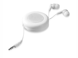 Наушники "Reely" с выдвижным проводом, белый