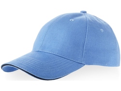 Бейсболка "Challenge" 6-ти панельная, небесно-голубой/темно-синий