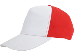Бейсболка "Arizona" 5-ти панельная, белый/красный