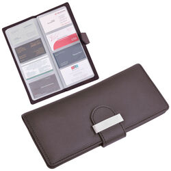 Визитница "Classic", коричневая, 11,5х25,5х1,4см,искусственная кожа