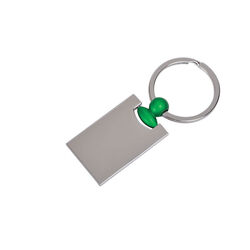 Брелок "Техно" с зеленым элементом, 2,2х4,2х0,3см, металл