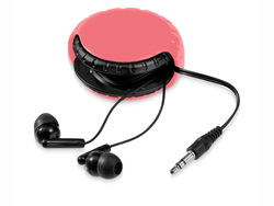 Наушники "Windi" с чехлом для провода, розовый/черный