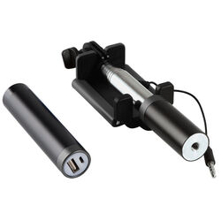 Универсальное зарядное устройство с моноподом "Секретный агент" (2200mAh),24,5х4,8х2,9 см,пластик,ме