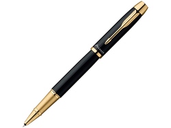 Ручка роллер Parker модель IM Black GT, черный/золотистый