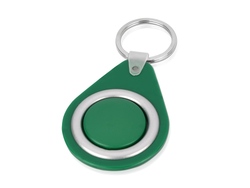 Брелок с вращающимся элементом, зеленый/серебристый