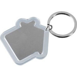 Брелок "Дом"; 4x6x0,2 см; металл, пластик; лазерная гравировка