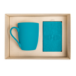 Набор подарочный PROVENCE-2: универсальное зарядное устройство(4000мАh) и кружка; голубой