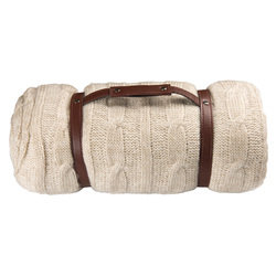 Плед "Ирландский"  дорожный,  с ремнем,  акрил, 130х150 см;  вышивка