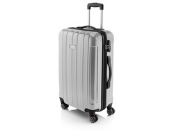 Чемодан 24" на роликах, серебристый