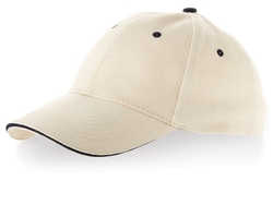 Бейсболка "New Castle" 6-ти панельная, натуральный/темно-синий