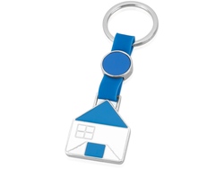 Брелок "Домик" синий/серебристый