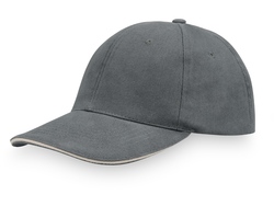 Бейсболка "Challenge" 6-ти панельная, серый/белый