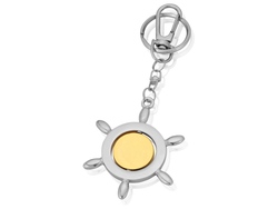 Брелок "Штурвал", серебристый/золотистый