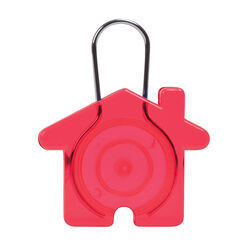 Брелок "Дом",красный, 5,8х4,7х0,9см, пластик, металл