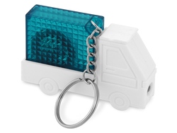 Брелок-рулетка "Автомобиль", 1 м., с фонариком, белый/синий