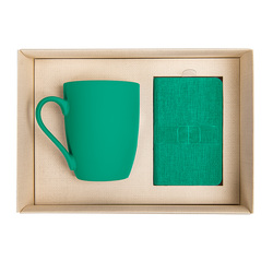 Набор подарочный PROVENCE-2: универсальное зарядное устройство(4000мАh) и кружка; светло-зеленый