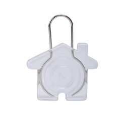 Брелок "Дом", прозрачный, 5,8х4,7х0,9см, пластик, металл